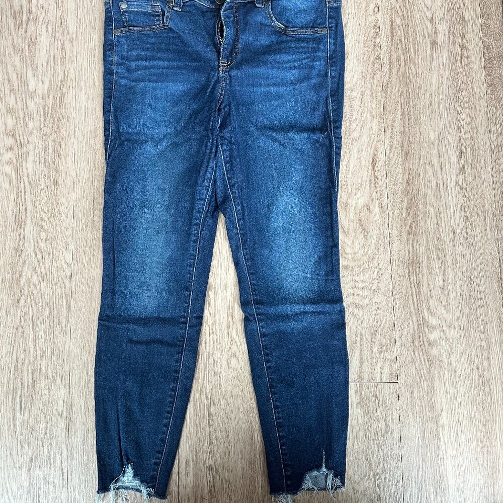 Stretch Skinny Jeans with Frayed Bottoms - Torrid